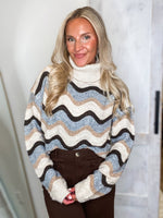 Load image into Gallery viewer, Cool Breeze Brown Multi Stripe Sweater
