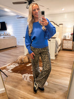 Load image into Gallery viewer, Taking Up Blue Pico Sweater Blouse
