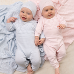 Load image into Gallery viewer, Lux Pointelle Knit Romper w/Hat
