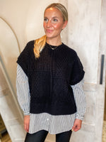 Load image into Gallery viewer, The Last Time Black Cable Knit Sweater
