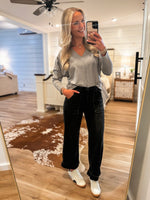 Load image into Gallery viewer, Back To Us Gray Knit L/S blouse
