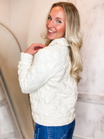 Load image into Gallery viewer, Always Mine Quilted Ivory Jacket
