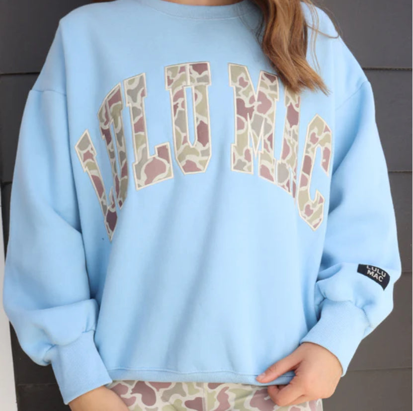 Lulu Mac Camo/Light Blue Sweatshirt