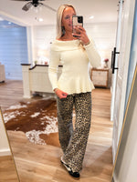 Load image into Gallery viewer, Sweet Thoughts Cream Peplum Sweater
