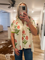 Load image into Gallery viewer, The Way Here Pink Floral Cotrast Blouse

