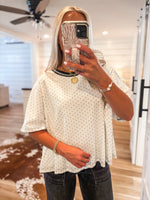Load image into Gallery viewer, What Else White &amp; Black Polka Dot Tee
