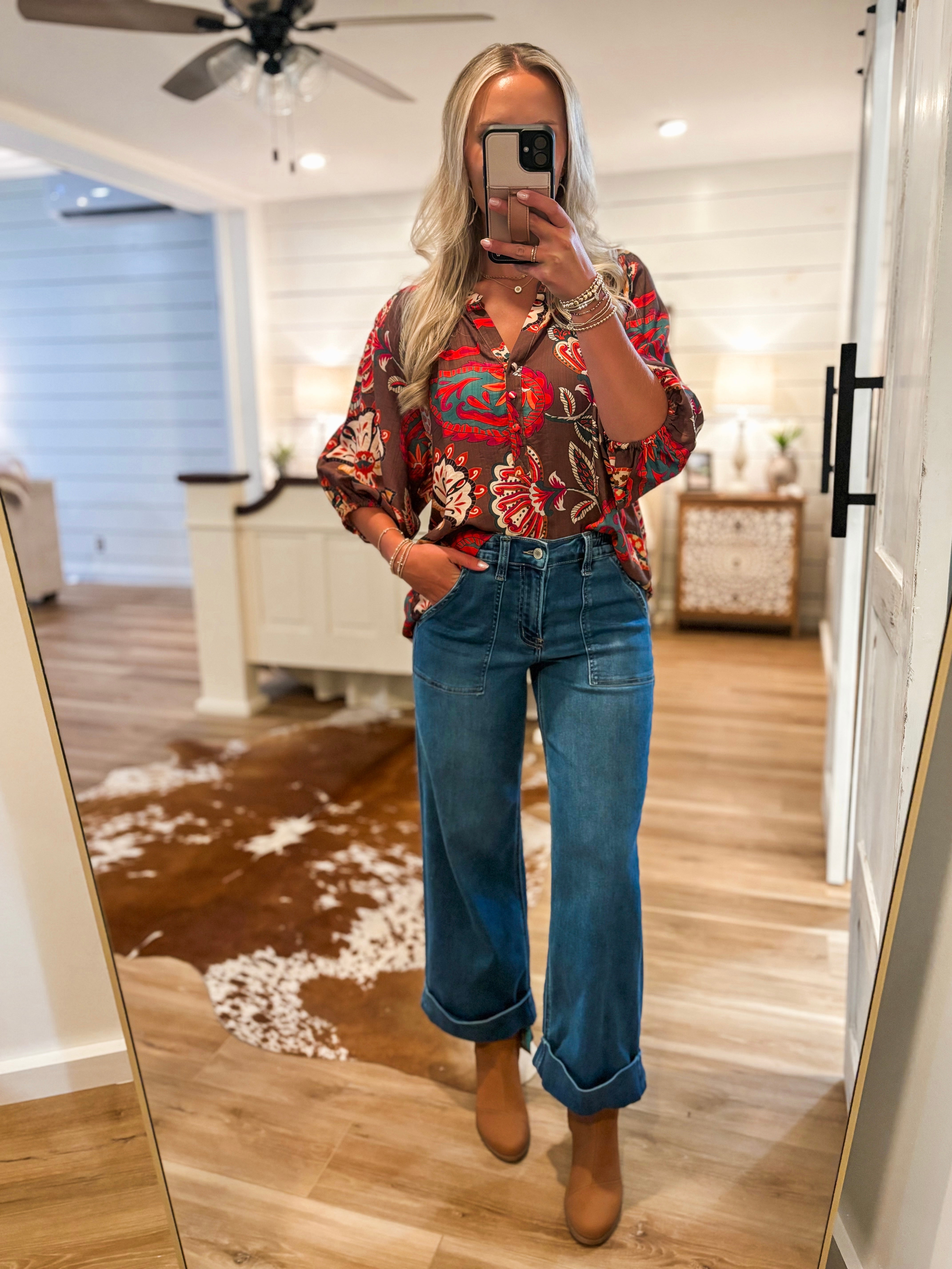 Making It Brown Paisley Blouse