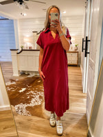 Load image into Gallery viewer, Found You Burgundy Luxe Butter Maxi Dress
