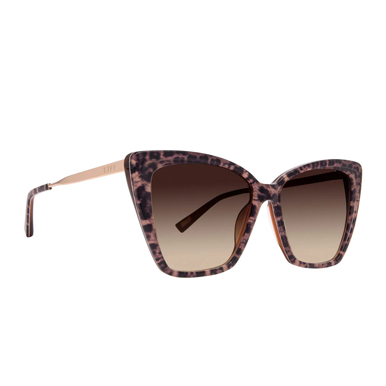 Becky II - Leopard Tortoise Brown Gradient Diff Sunglasses