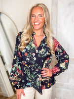 Load image into Gallery viewer, For Better Black Multi Print Blouse
