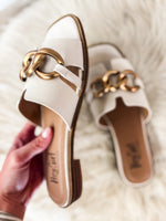 Load image into Gallery viewer, Off The Chain Ivory Corkys Sandal
