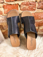 Load image into Gallery viewer, Kiss N Tell Black Corkys Wedge

