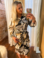 Load image into Gallery viewer, Eyes On Me Animal Print Button Down Midi Dress
