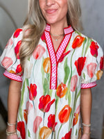 Load image into Gallery viewer, In Spring Red Tulip Mini Dress
