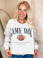 Load image into Gallery viewer, Game Day Simply Southern Gray Sweatshirt
