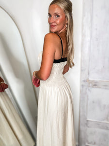 Plans Confirmed Cream Contrast Midi Dress