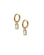 Load image into Gallery viewer, Huggie Charm Earrings - Edith Clear Gold
