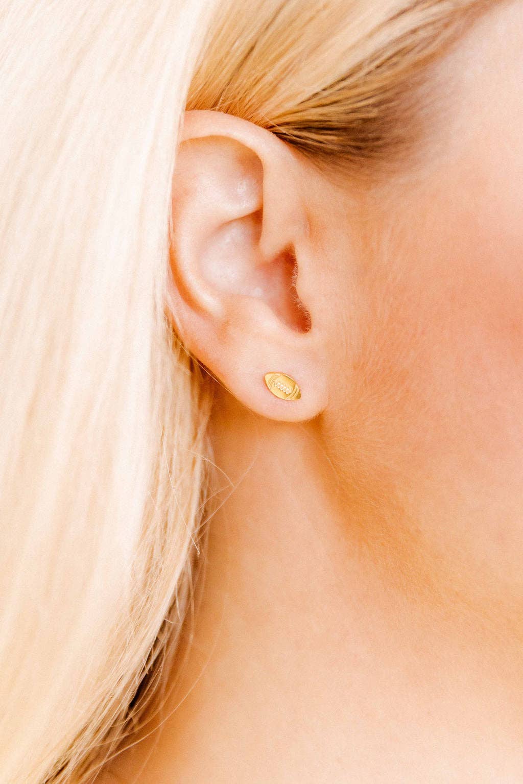 Screwback Stud Earrings - Football