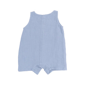 Angel Dear Dusty Blue Muslin Shortie Romper