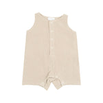 Load image into Gallery viewer, Angel Dear Sleeveless Tan Muslin Shortie Romper
