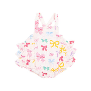 Angel Dear Ruffle Colorful Bow Sunsuit