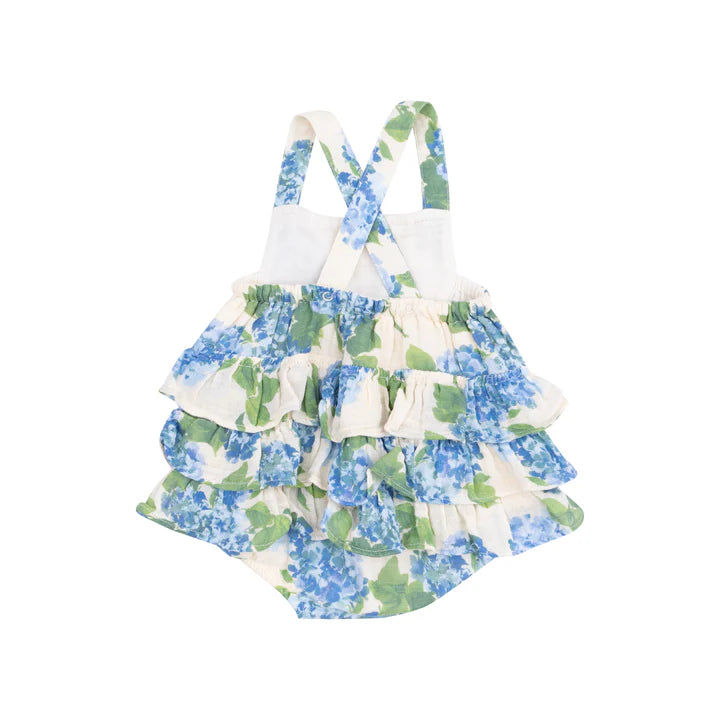 Angel Dear Ruffle Watercolor Hydrangeas Sunsuit