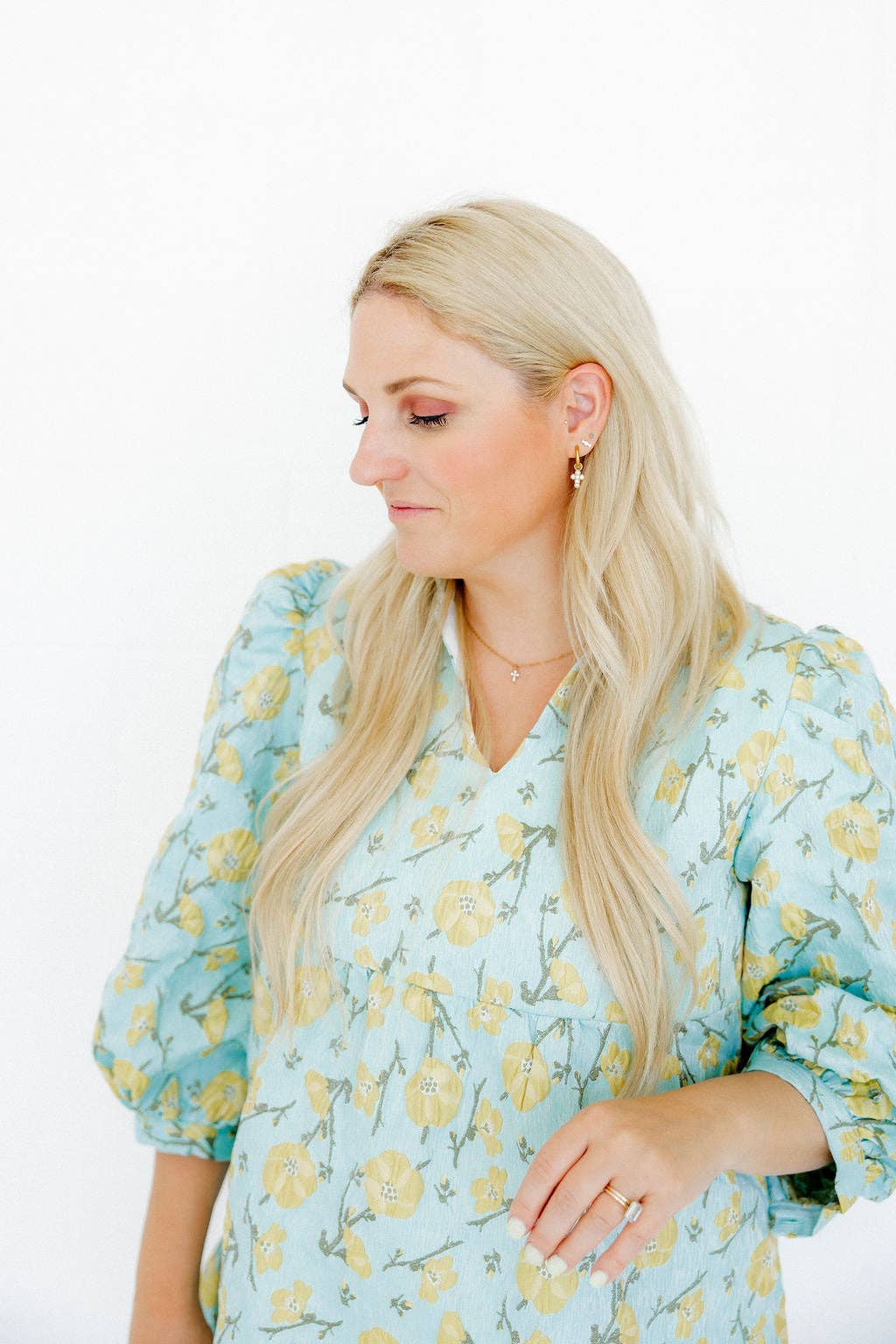 Huggie Charm Earrings - Esther Cross Clear