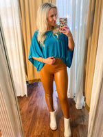 Load image into Gallery viewer, Do Your Best Teal Cape Sleeve Blouse
