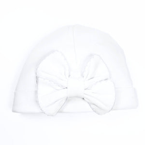 Essentials Solid Bow Hat - White