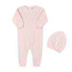 Load image into Gallery viewer, Lux Pointelle Knit Romper w/Hat
