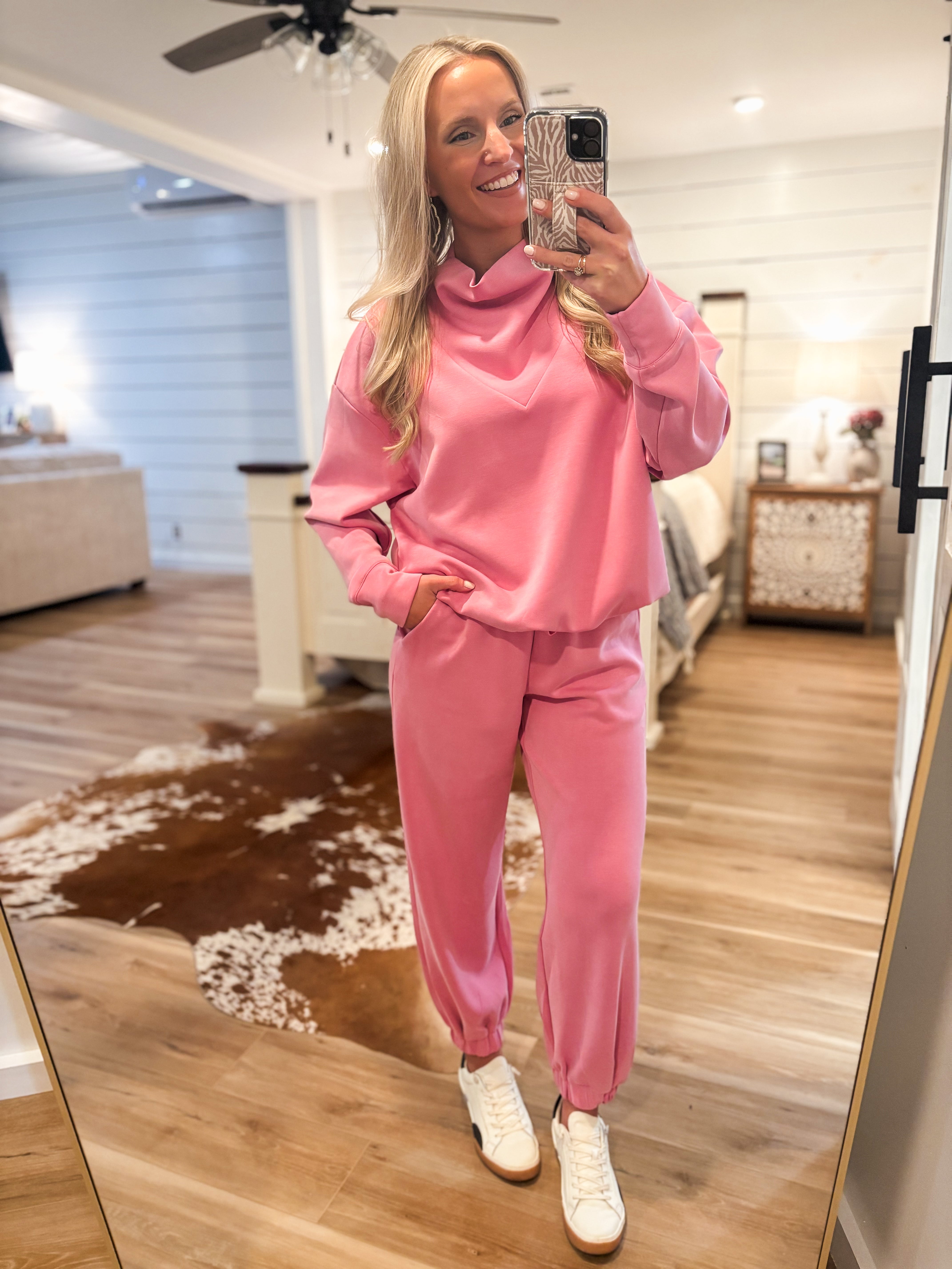 Set The Tone Pink Modal Pullover & Jogger Set