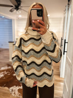 Load image into Gallery viewer, Cool Breeze Brown Multi Stripe Sweater
