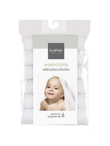 Soft White Washcloth-6 Pack