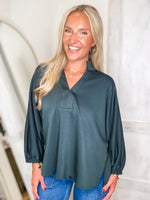 Load image into Gallery viewer, Little Things Forest Luxe Knit Blouse
