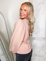 Load image into Gallery viewer, For Now Blush Sweatshirt Blouse
