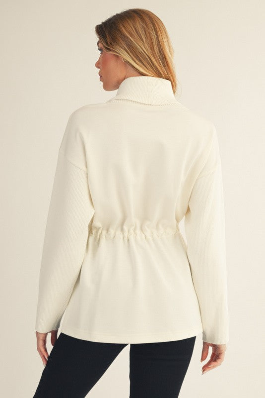 Longing For Ivory Cowl Neck Luxe Knit Top