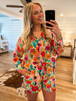 Load image into Gallery viewer, Taking It In Floral Pastel Button Down &amp; Shorts Set
