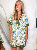 Load image into Gallery viewer, At My Best Olive Floral Mini Dress
