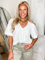 Load image into Gallery viewer, So Sweet White Smocked Tee
