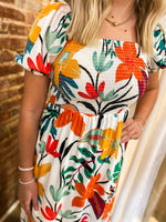 Load image into Gallery viewer, Island Vibes White Floral Maxi Dress
