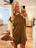 Load image into Gallery viewer, Natural Feeling Olive Luxe Knit Mini Dress
