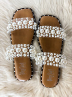 Load image into Gallery viewer, Mamma Mia Pearl Stud Corkys Sandal
