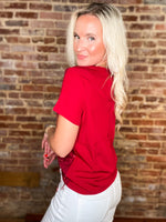 Load image into Gallery viewer, Your Wish Crimson and White Star Sequin Tee
