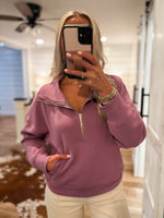 Load image into Gallery viewer, Simply Southern Grape Quarter Zip Pullover
