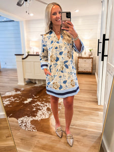 In The Wind Blue Floral Mini Dress