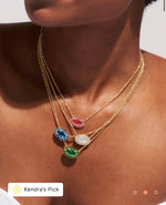 Load image into Gallery viewer, Elisa Iridescent Opalite Illusion Faceted Pendent Gold Necklace
