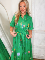 Load image into Gallery viewer, Relate To Me Kelly Green Floral Midi Dress
