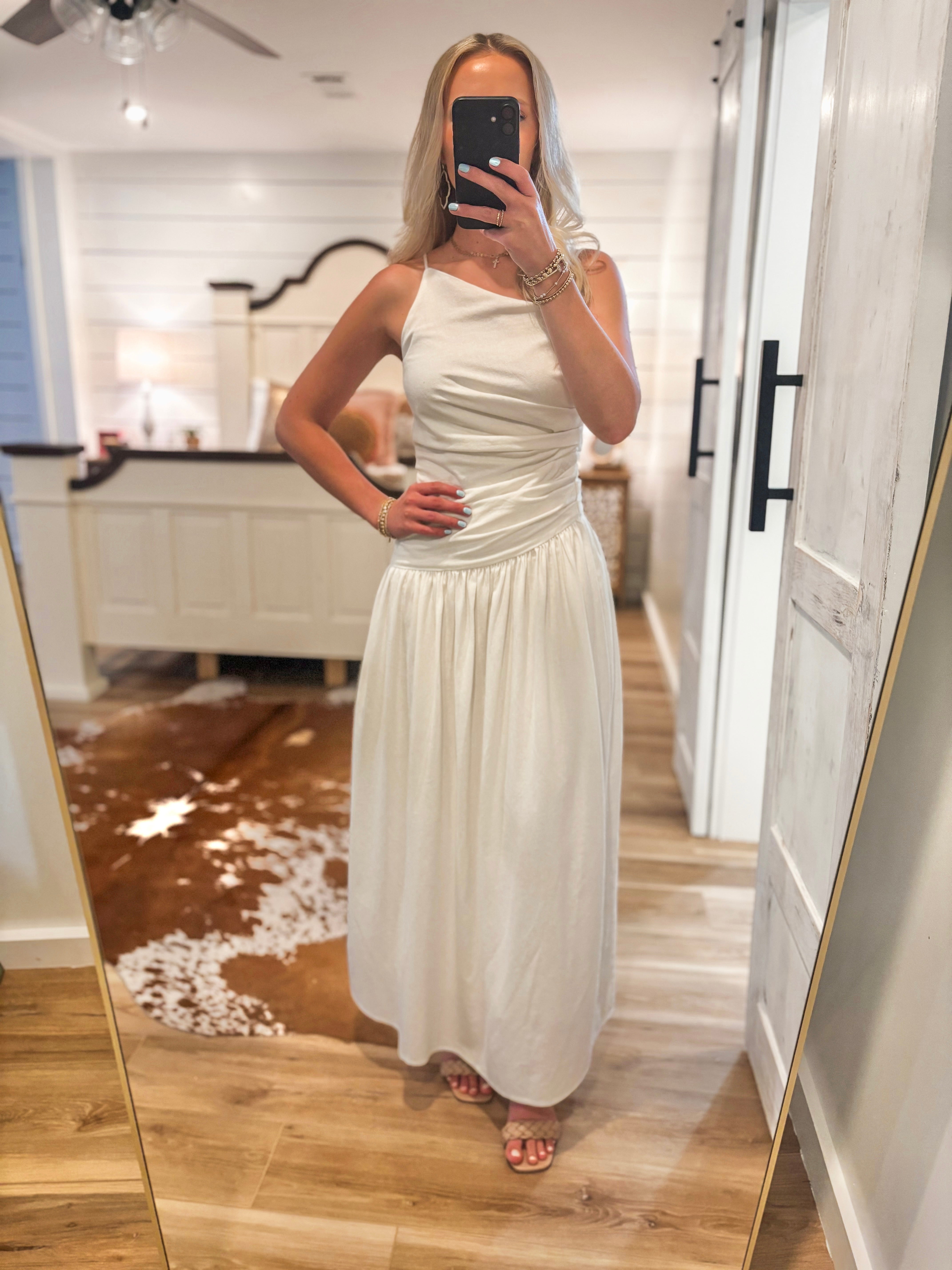 Heaven Sent Ivory Drop Waist Maxi Dress