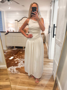 Heaven Sent Ivory Drop Waist Maxi Dress