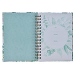 Load image into Gallery viewer, Journal Wirebound White/Teal Floral Be Still  Ps. 46:10
